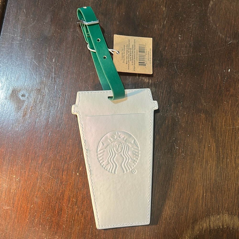 🆕 Starbucks To Go Cup Leather Luggage Tag